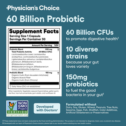 Physician's Choice Probiotics for Gut Health 30ct