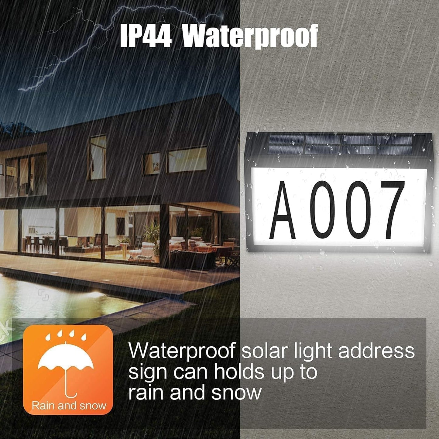 Solar Address Number Light with Auto On/Off