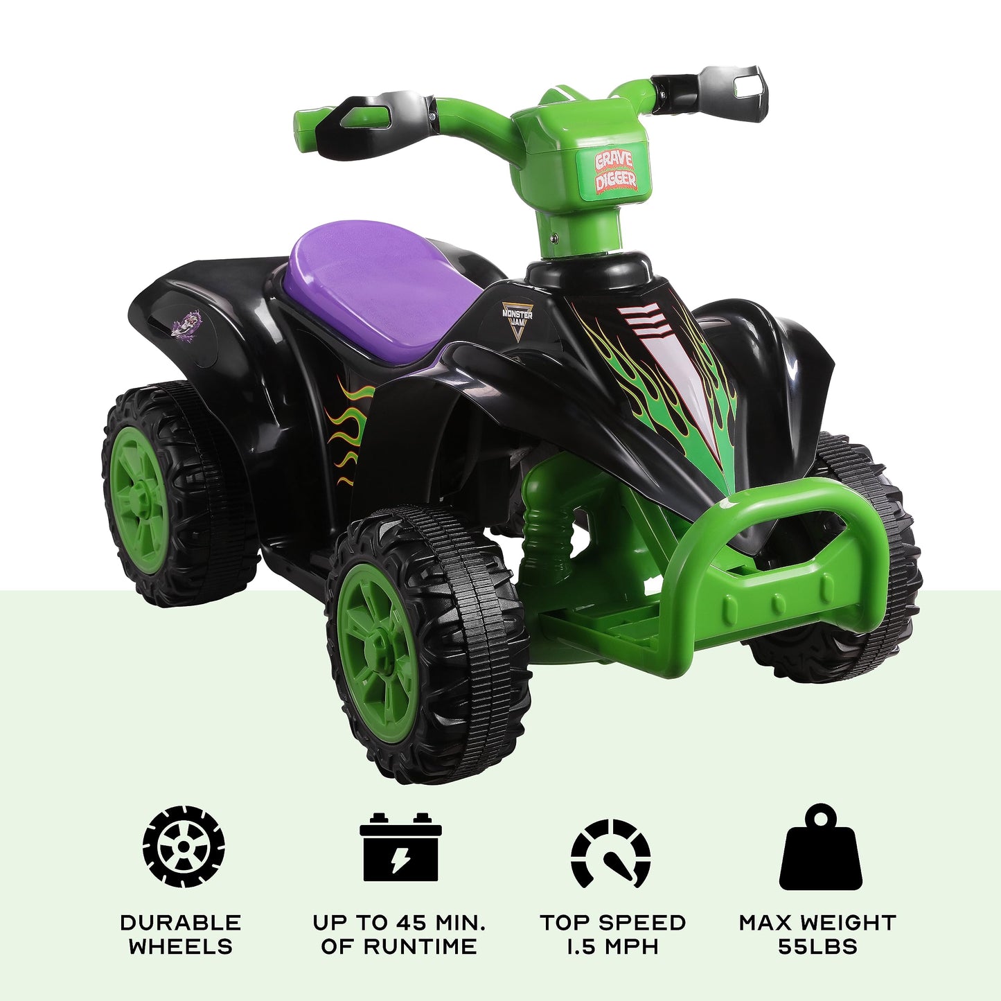 Monster Jam 6V Kids ATV Ride-On Toy