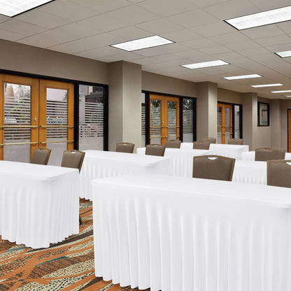 White Spandex Table Skirt for 8 Foot Tables