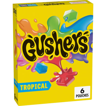 Gushers Tropical Fruit Snacks, 6 Pouches, 4.8 oz