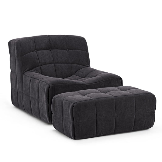 COLAMY Memory Foam Bean Bag Chair with Ottoman