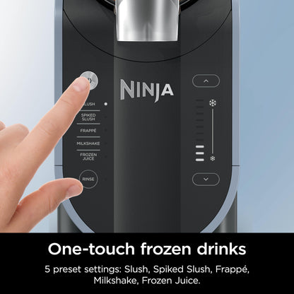 Ninja FS301 Professional Maker with RapidChill Technology, 88 oz Drink & Slushie Machine, 5 Preset Programs, Frozen Margaritas, Frappés, and More, Premium Accents, Black