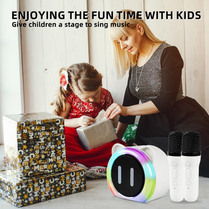 Mini Karaoke Machine with 2 Microphones for Kids