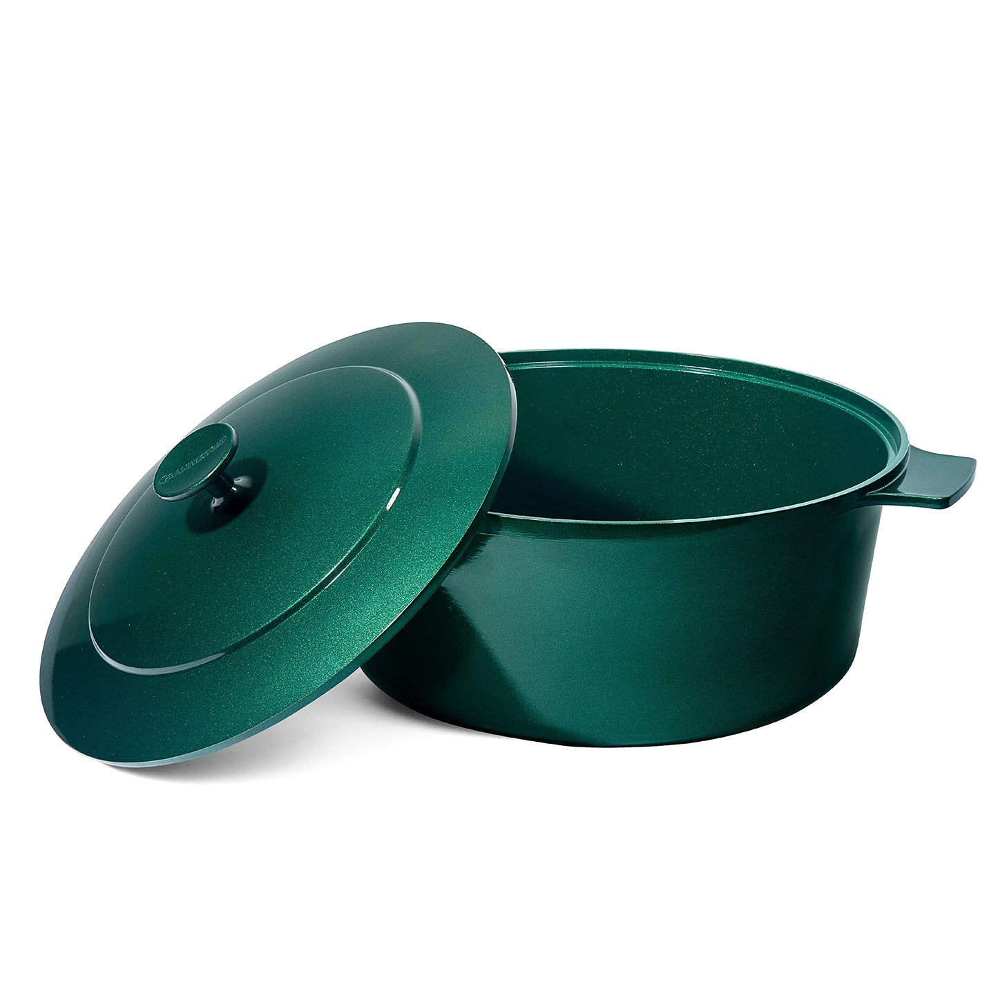 Granitestone Dutch Oven, 6.5 Quart Ultra Nonstick Enameled Lightweight Aluminum Dutch Oven Pot with Lid, Round 6.5 Qt. Stock Pot, Dishwasher & Oven Safe Induction Capable 100% PFOA Free, Emerald Green