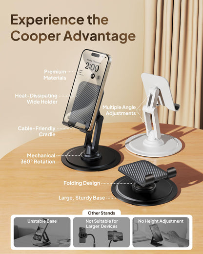 Cooper 360° Rotating Cell Phone Stand for Desk
