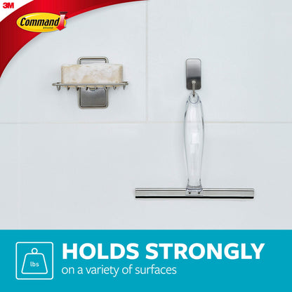 Command Shower Caddy with Adhesive Hook and Squeegee