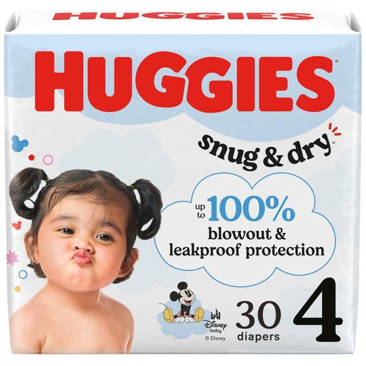 HUGGIES Size 4 Snug & Dry Diapers, 30 Count