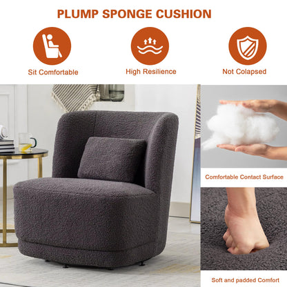Modern Velvet Swivel Accent Chair with Cushion
