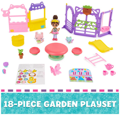 Gabby’s Dollhouse, Kitty Fairy Garden Party, 18-Piece Playset with 3 Toy Figures, Surprise Toys & Dollhouse Accessories, Kids Toys for Girls & Boys 3+