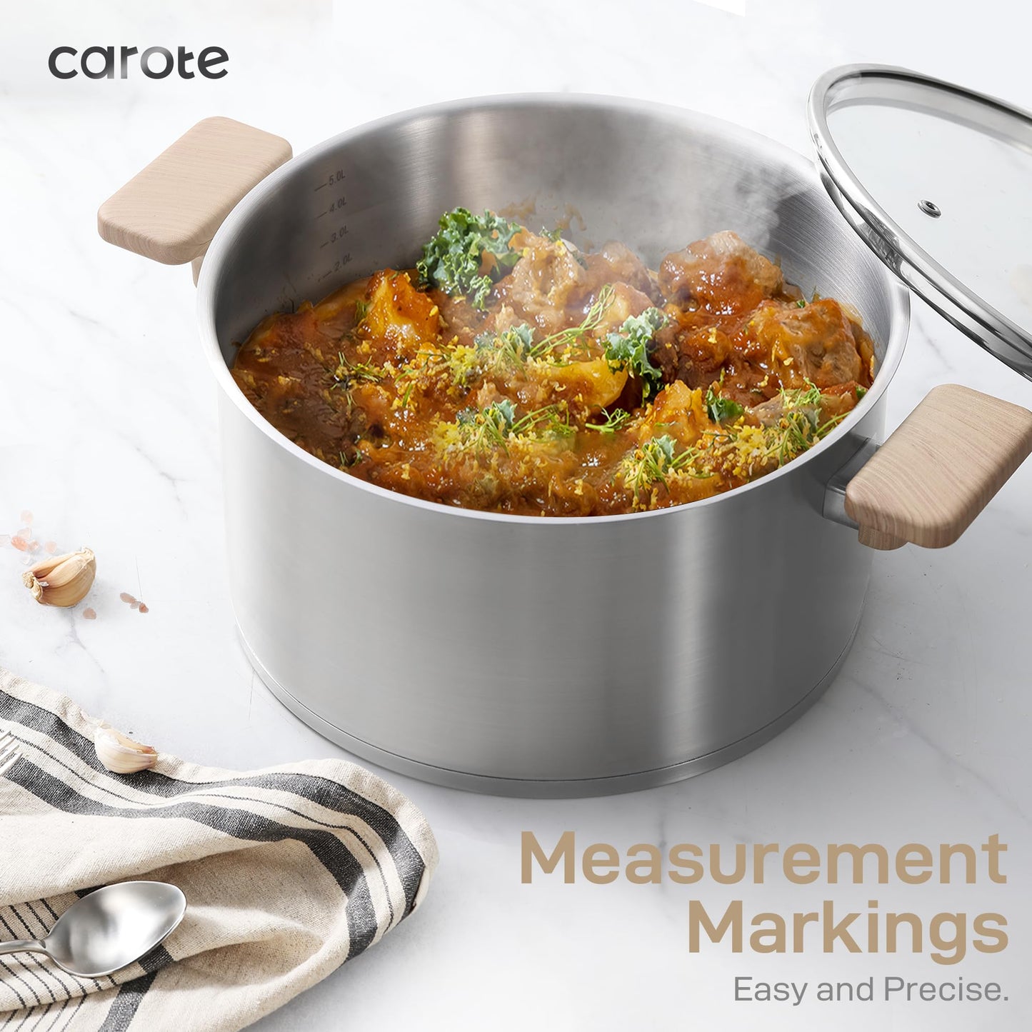 10-Piece CAROTE Stainless Steel Cookware Set