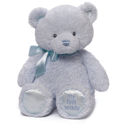 Baby GUND, My First GUND Teddy Bear, Ultra Soft Animal Plush Toy for Babies and Newborns, Blue, 15”