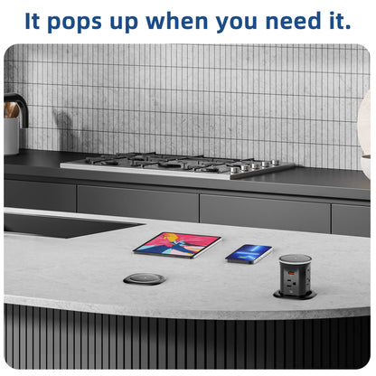 9-in-1 Pop Up Outlet with Wireless Charger