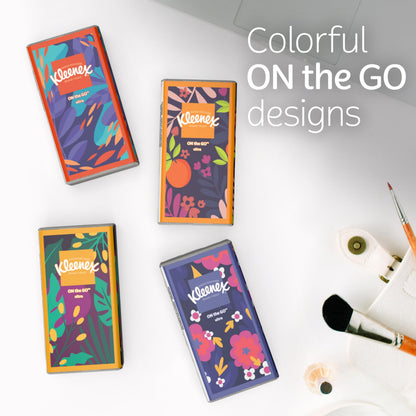 Kleenex On-The-Go Facial Tissues, 8 Packs, 80 Tissues