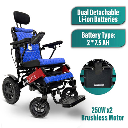 MALISA Electric Wheelchair, 19 Miles Long Range Power Wheelchair for Adults, Auto Reclining Backrest, Dual Battery Foldable Motorized Wheel Chair, Lightweight All Terrain Wheelchairs