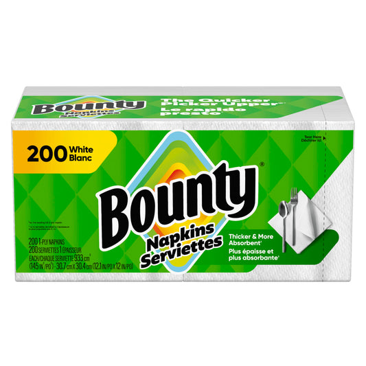 Bounty White Paper Napkins, 200 Count