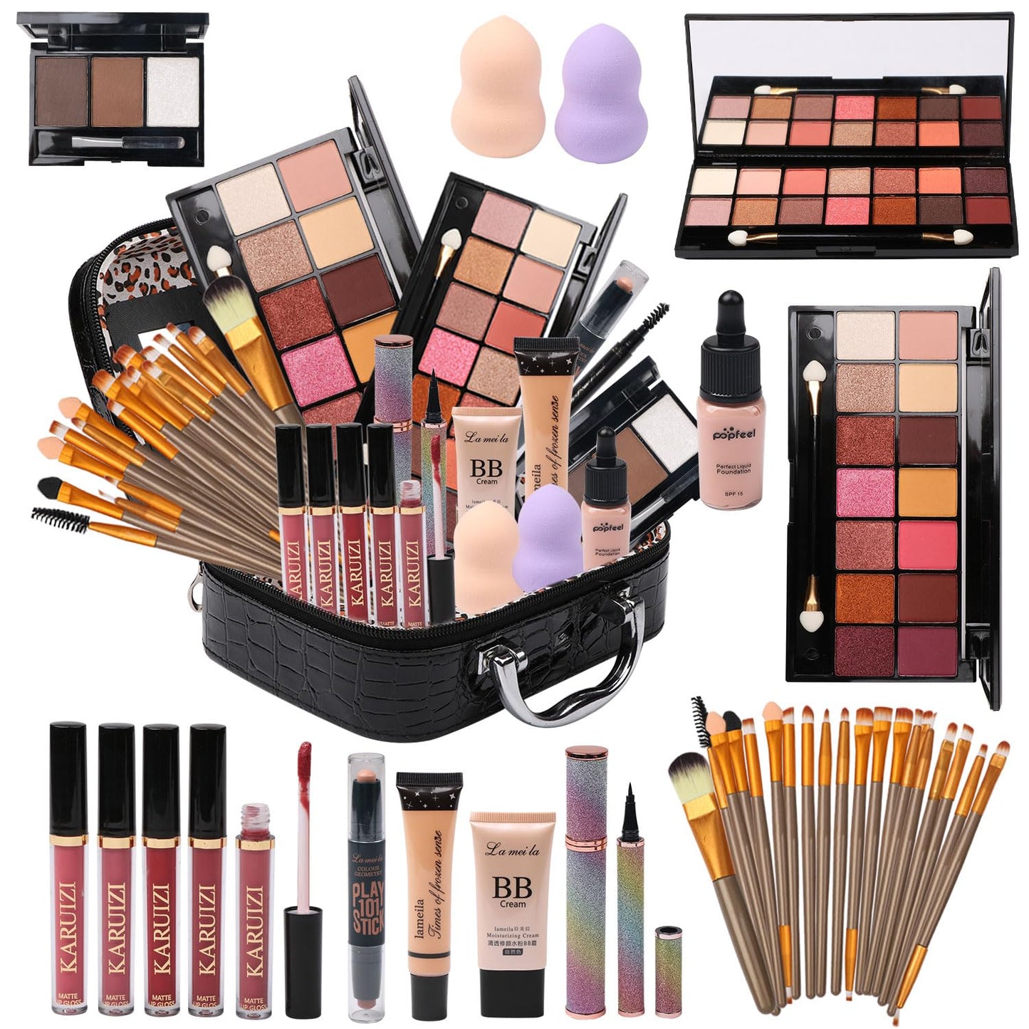 All-in-One Makeup Kit with 20 Brushes