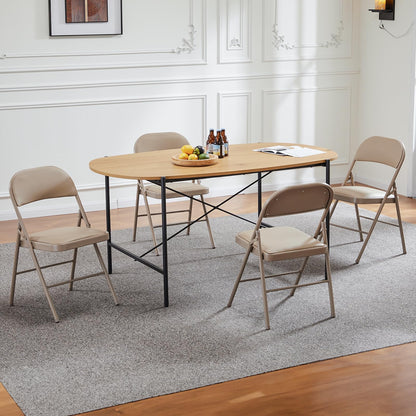 Sweetcrispy 6-Pack Leather Folding Chairs for Indoor/Outdoor