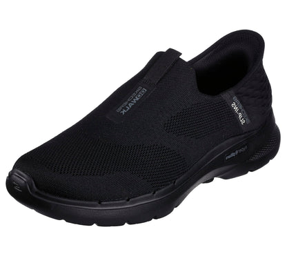 Skechers Men's Gowalk 6 Slip-Ins-Athletic Slip-On Walking Shoes | Casual Sneakers with Memory Foam, Black, 9