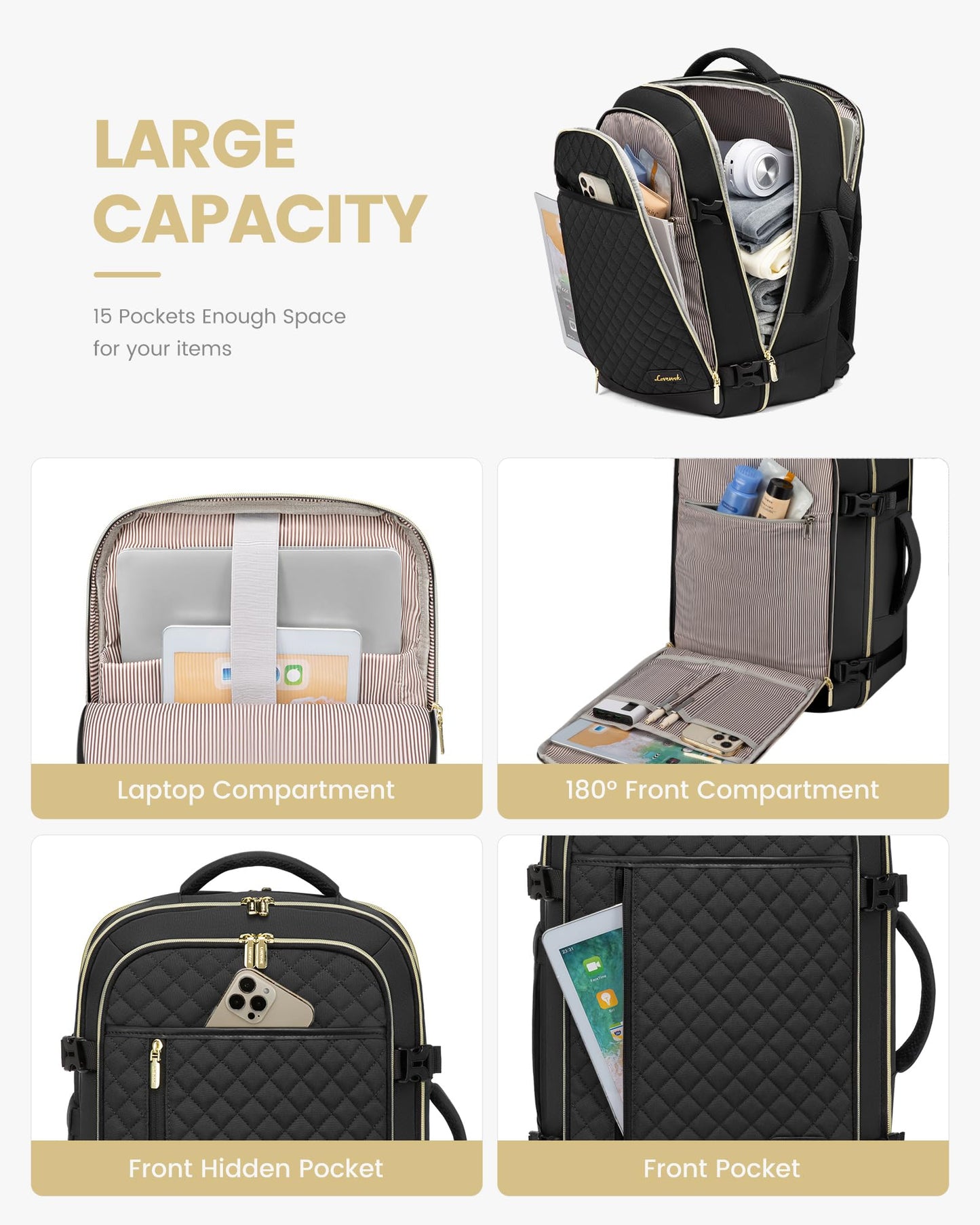 LOVEVOOK Travel Backpack with Packing Cubes