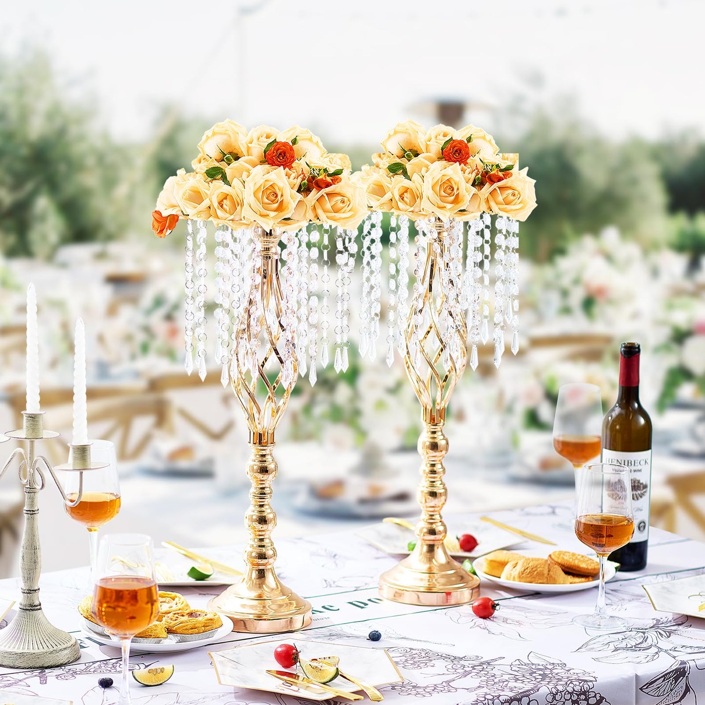 VEVOR Gold Crystal Wedding Centerpieces 2PCS 55cm