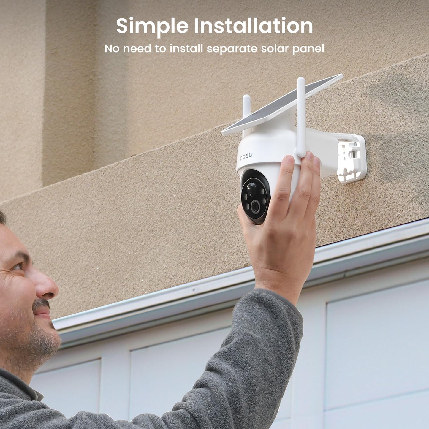 AOSU 2-Cam Solar-Powered Security Camera System