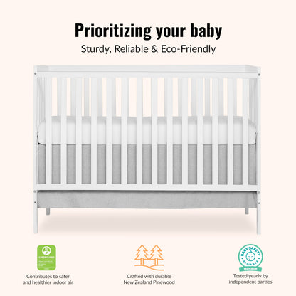 Dream On Me Synergy 5-In-1 Convertible Crib In White