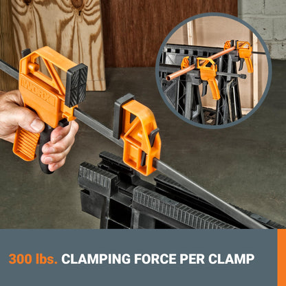 WORX Clamping Sawhorses with Bar Clamps