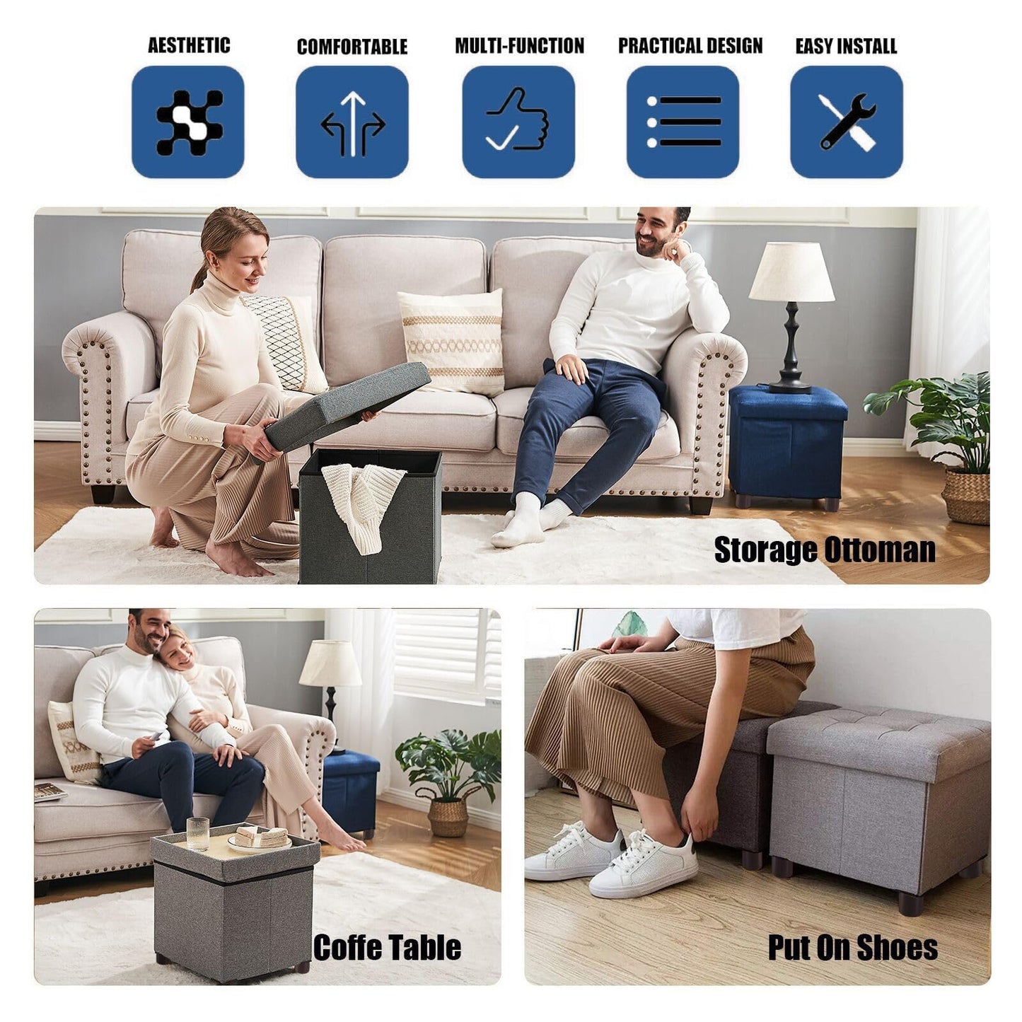 Small Storage Ottoman Cube by BRIAN & DANY