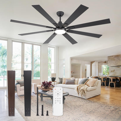 ZMISHIBO 72" Ceiling Fan with Lights & Remote