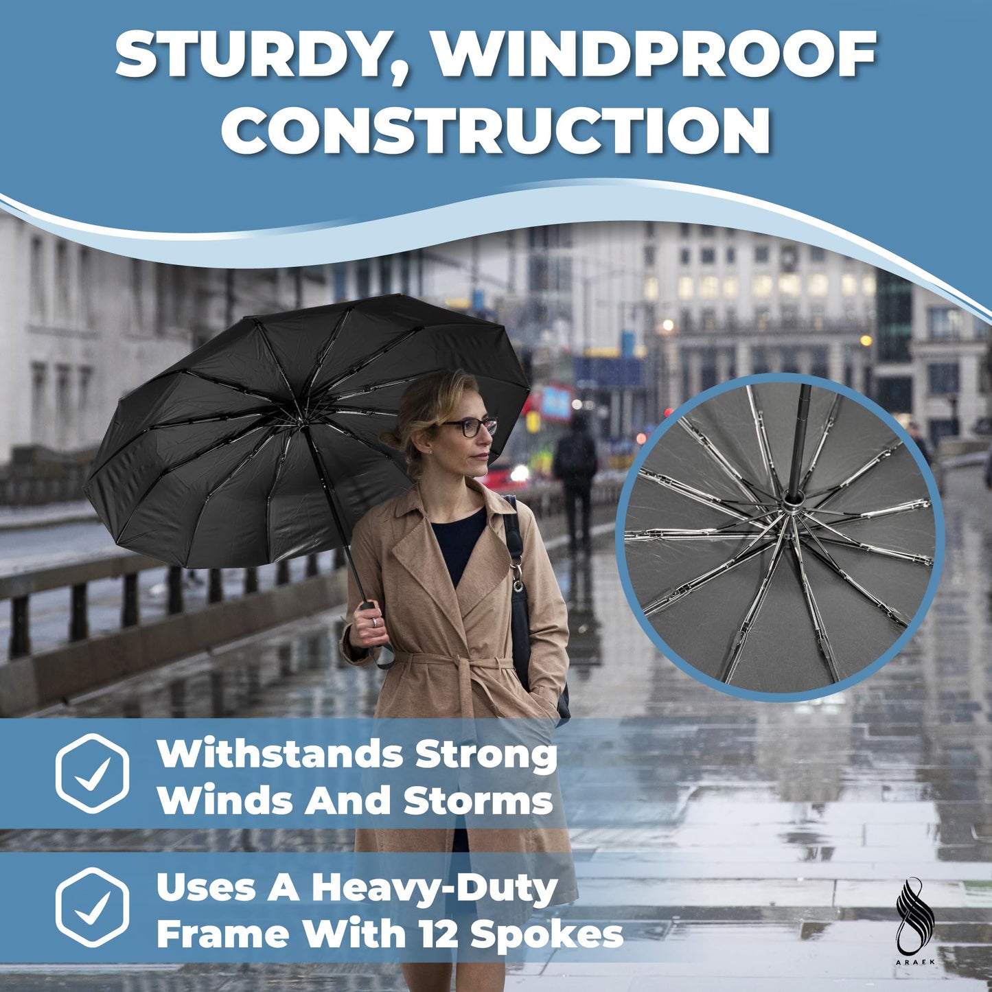 12k folding umbrella (09 Black)