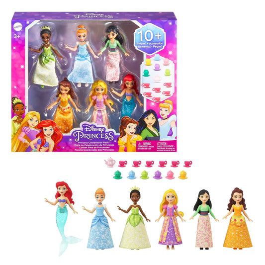 Disney Princess Doll Party Set with 6 Dolls