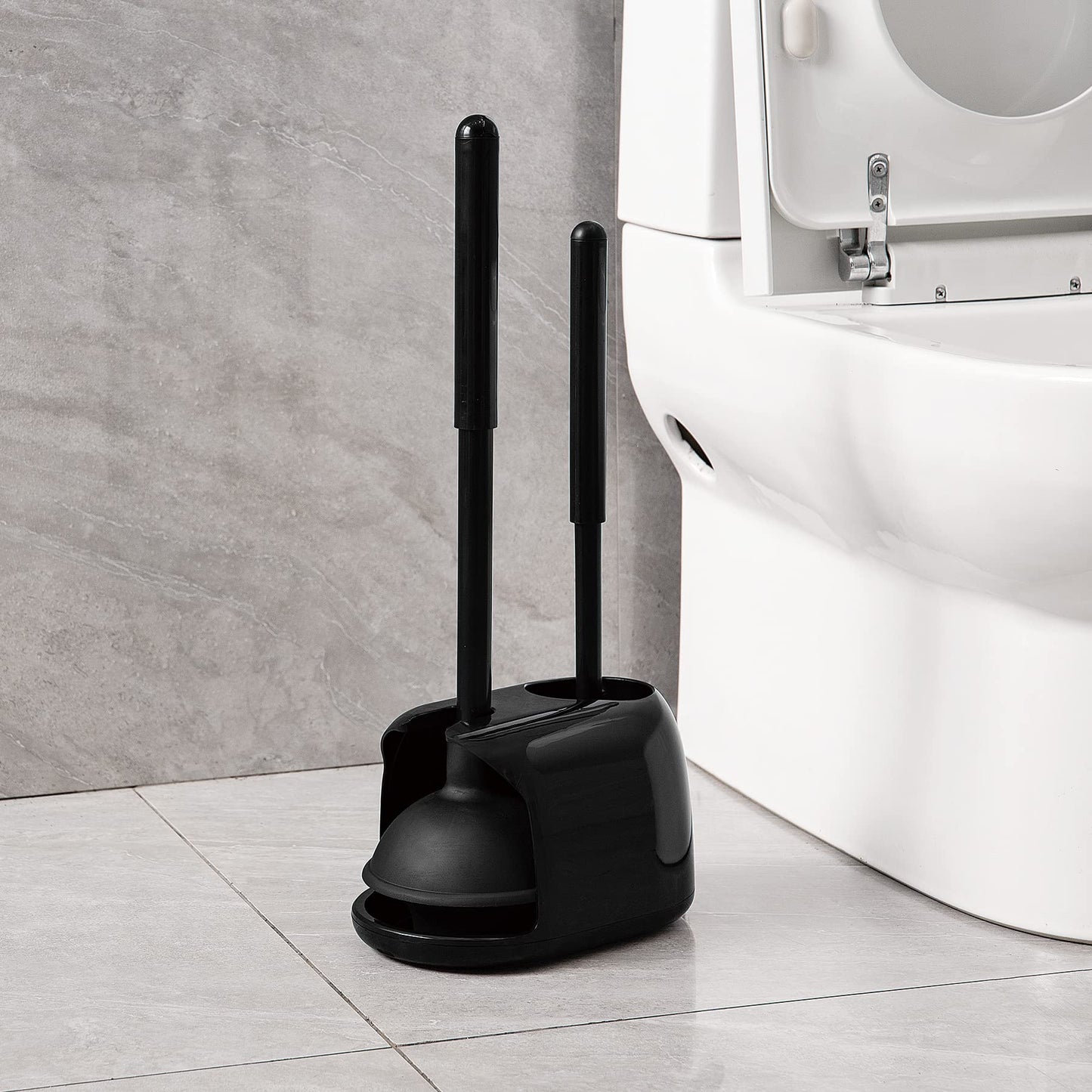 Toilet Plunger and Brush Set with Holder