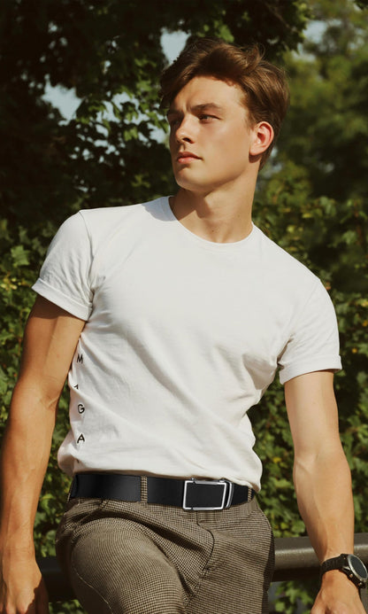 LAURA FAIRY Men's Ratchet Belt - Black Dress Belt