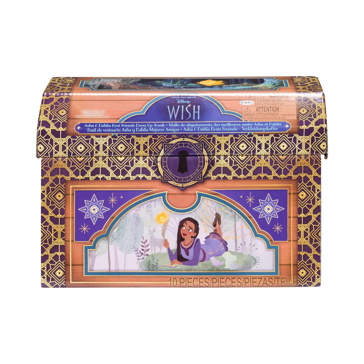 Disney's Wish Asha & Dahlia Dress Up Trunk, Best Friends Role Play Set, Fits Sizes 4-6X [Amazon Exclusive]