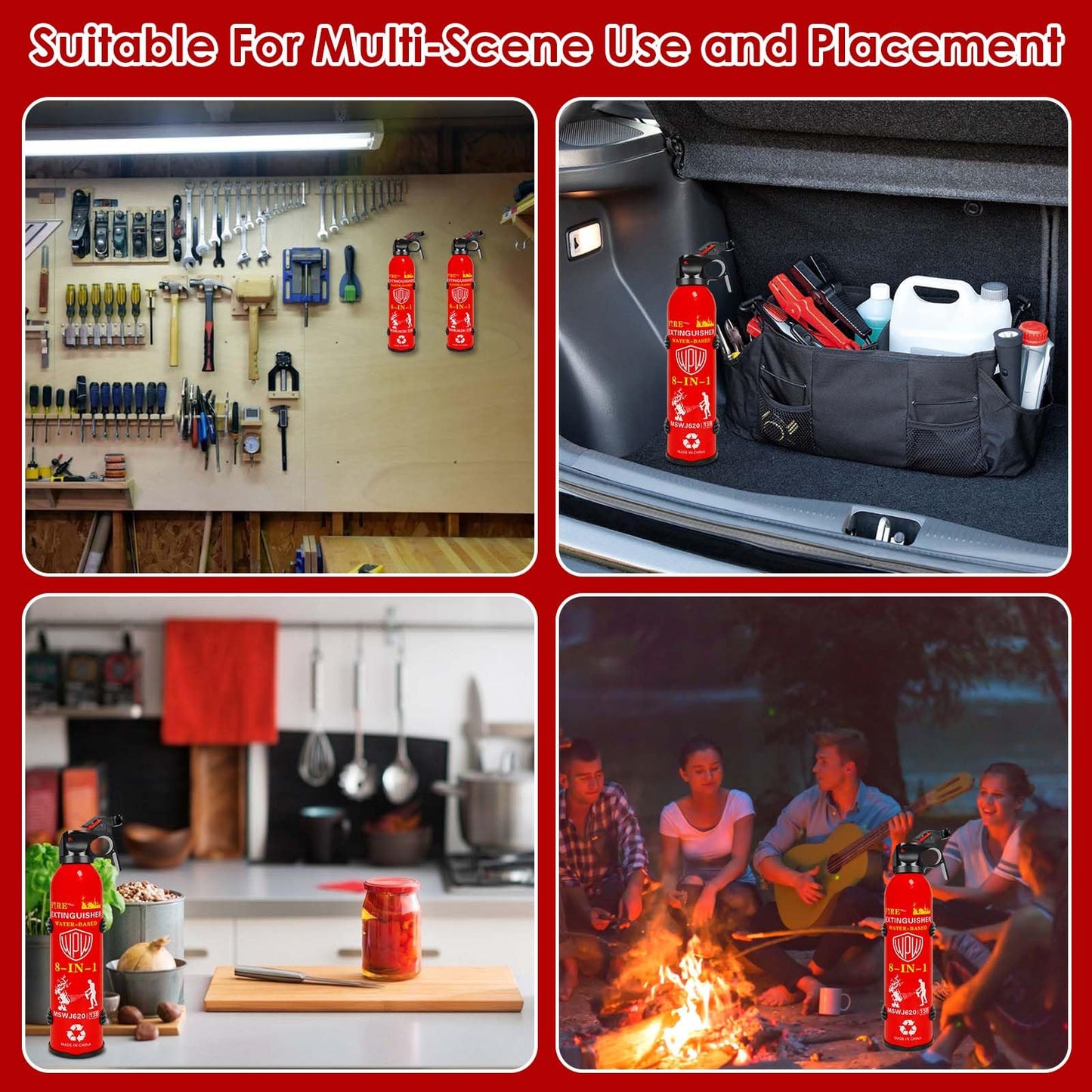 Portable 8-in-1 Fire Extinguisher for Home & Vehicle