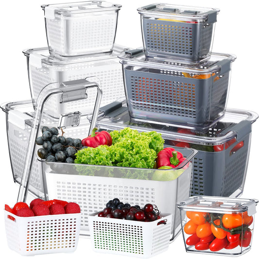Fruit Storage Containers with Lids and Dividers