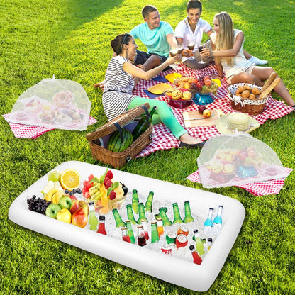 Inflatable Serving Bar with Mesh Food Umbrellas