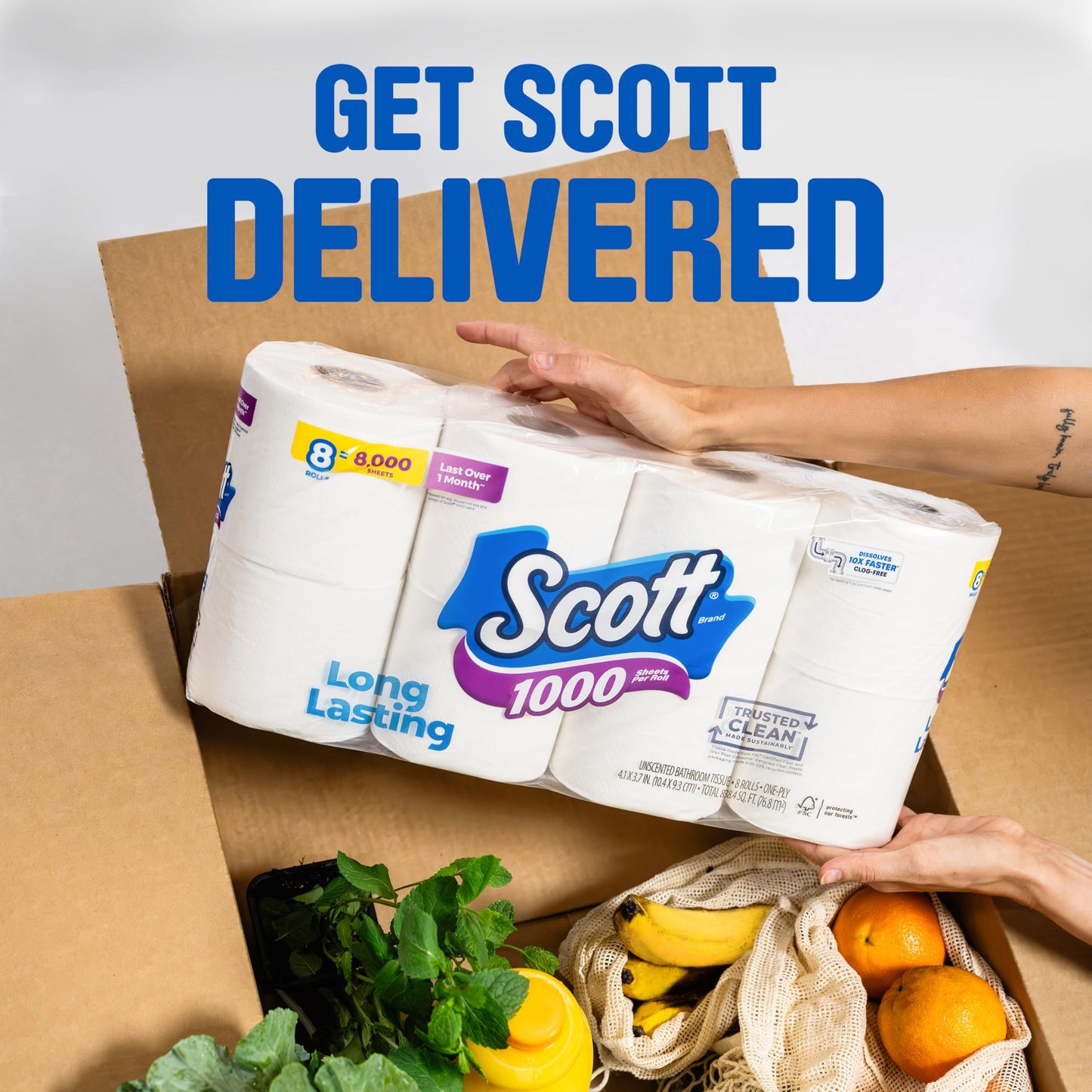 Scott Trusted Clean Toilet Paper, 32 Rolls