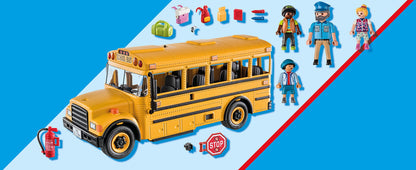 Playmobil School Bus with Accessories and 4 Figures