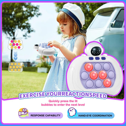 Handheld Game for Kids, Fast Push Game Fidget Toys Pop Game Bubble Game Console, Puzzle Game Machine, Light up Pop Game Kids Toys for Ages 3-12, Birthday Gift for Boys Girls