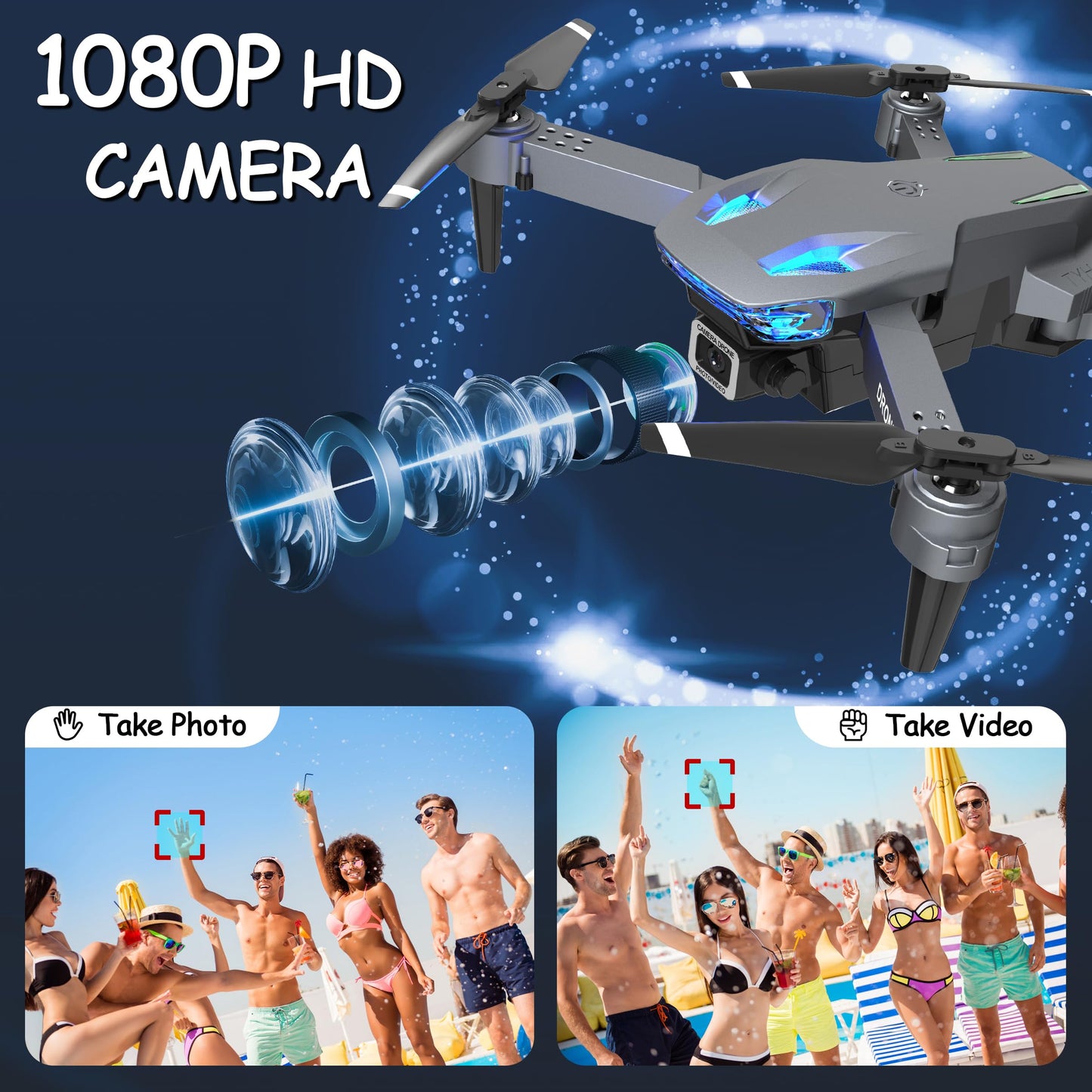 Mini Drone 1080P HD with Gesture Control