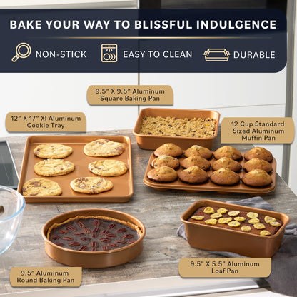Home Hero 20-Piece Nonstick Cookware Set - Copper