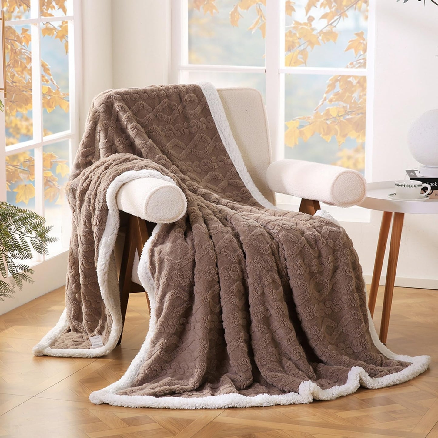 Sherpa Fleece Throw Blanket 60"x80" for All Seasons