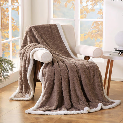 Sherpa Fleece Throw Blanket 60"x80" for All Seasons