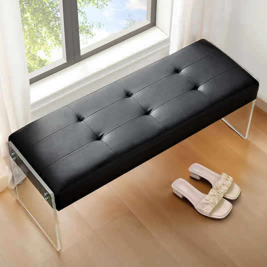 Modern PU Leather Entryway Bench by VECELO