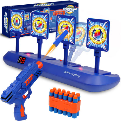 Digital Targets with Foam Dart Toy Blaster, 4 Targets Auto Reset Electronic Scoring Toys, Ideal Gift of Birthday/Christmas for Age of 5 6 7 8 9 10+ Years Old Kid Boys Girls