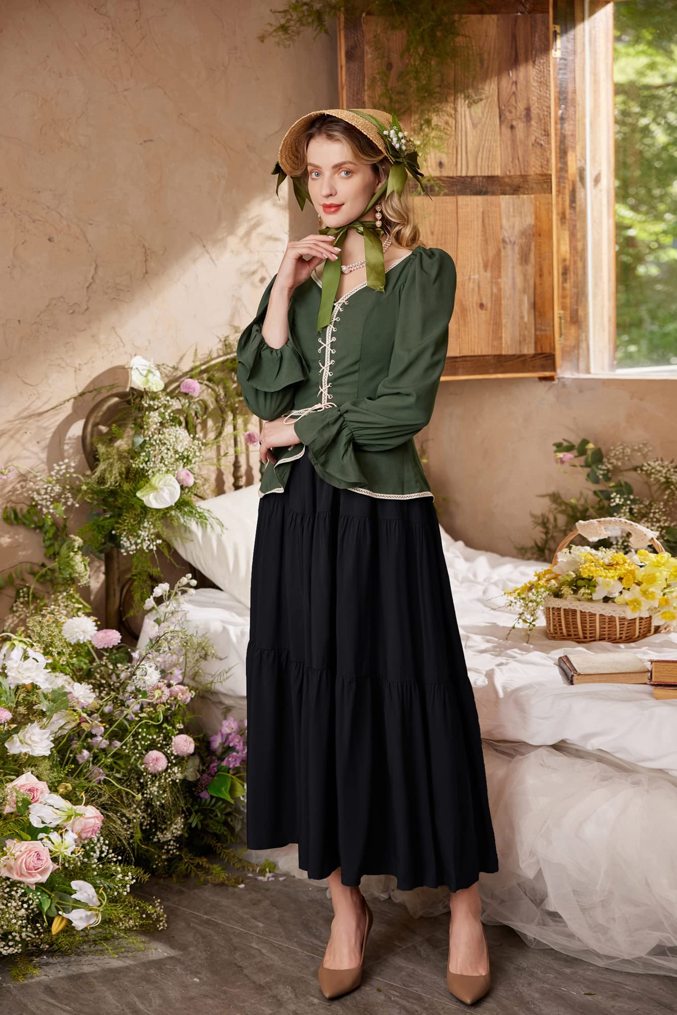 Women's Ankle Length Maxi Skirt with Pockets