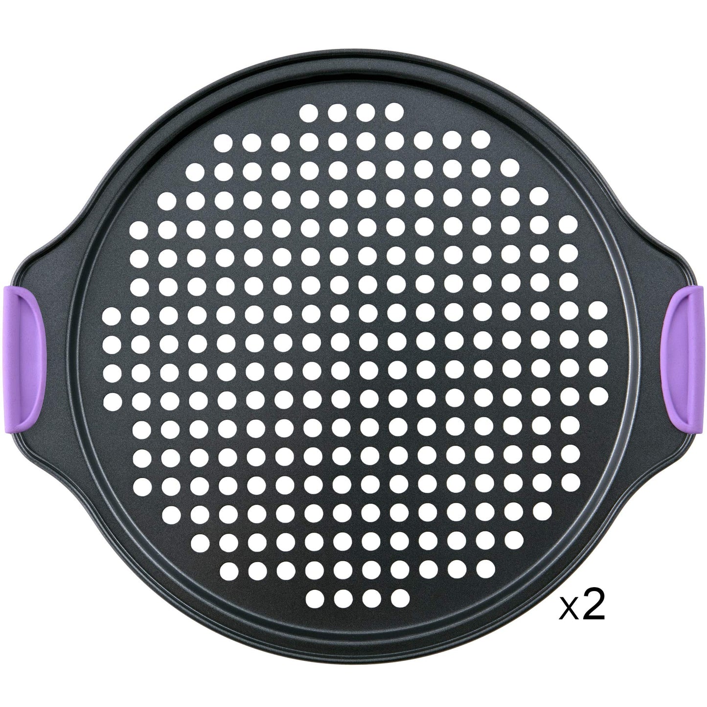 13-Inch Non-Stick Pizza Pan Set with Handles