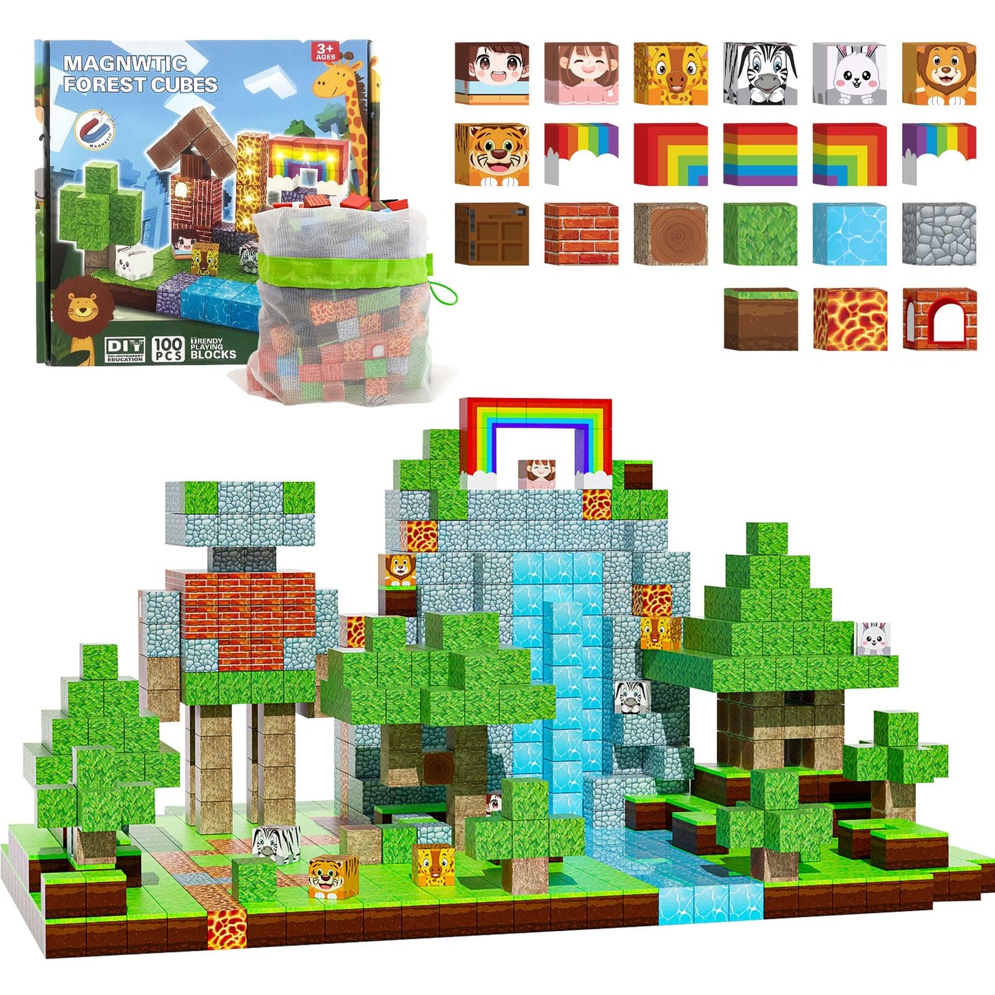 100pcs Magnetic Building Blocks for Kids